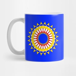 Sun and Mandala Shape in Primary Colors Mug